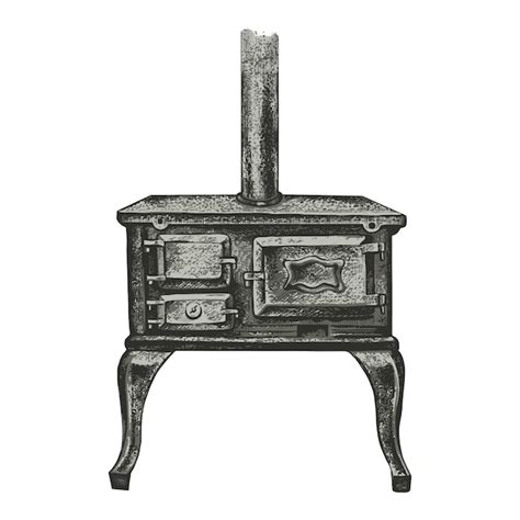 Cook stove from the past vector vintage desenho de um antigo fogão de