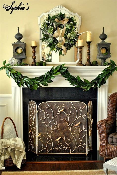 Simple Garden Inspired Christmas Mantel Christmas Mantels Mantel