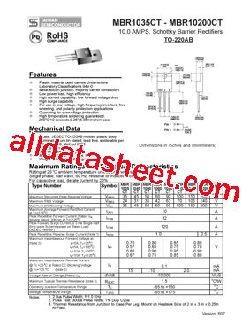 MBR1030CT 1 Datasheet PDF Taiwan Semiconductor Company Ltd