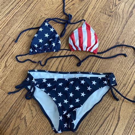 Calhoun Sportswear Swim American Flag Printed Bikini Poshmark