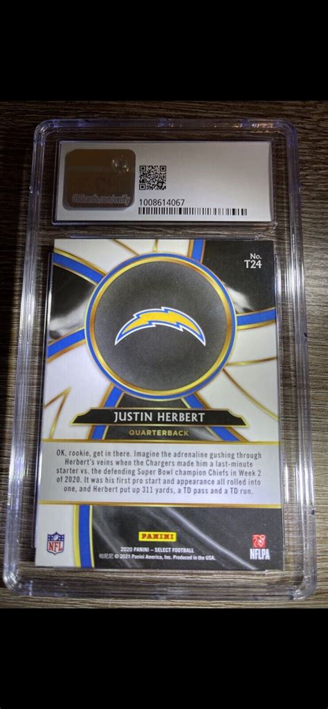 CSG 8 5 Justin Herbert Rookie 2020 Panini Select Turbocharged RC T24