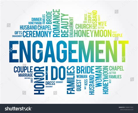 Engagement Word Cloud Collage Concept Background Stock Illustration