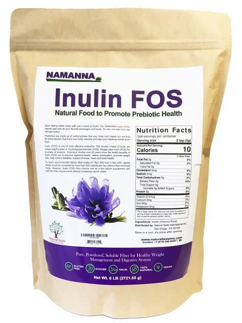 NAMANNA Pure Inulin FOS Powder 6 Lb Natural Fiber From Chicory Root