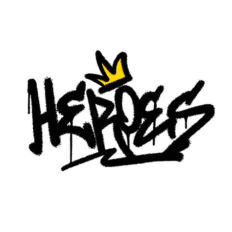 Graffiti Spray Paint Word Heroes Isolated Vector Illustration 12104227