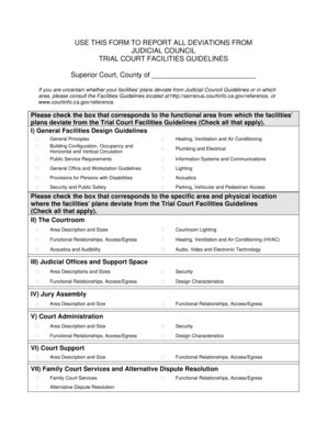 Fillable Online Courts Ca Trial Court Deviations Form California