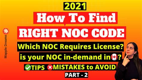 How To Find Right Noc Code For Canada Express Entry And Pnp Youtube