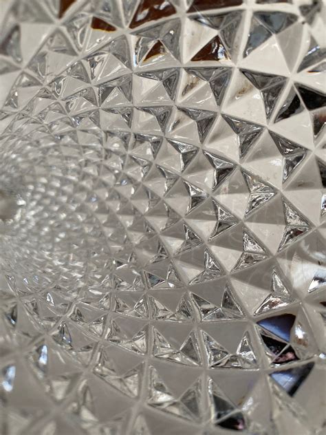 Vintage Diamond Cut Clear Glass Vase - Etsy