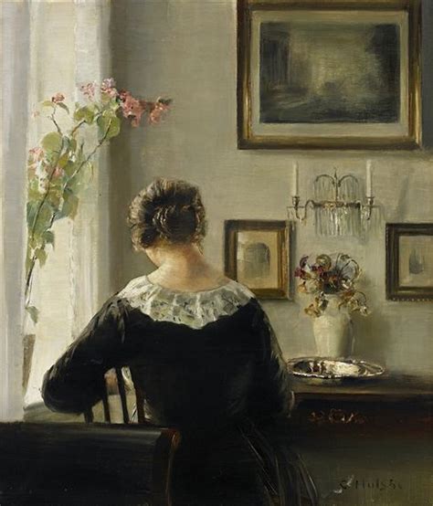 Artwork By Carl Vilhelm Holsøe Woman Reading By The Window Made Of