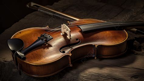 Fundo Violino Sentado Em Uma Mesa De Madeira Fundo Foto Do Violino