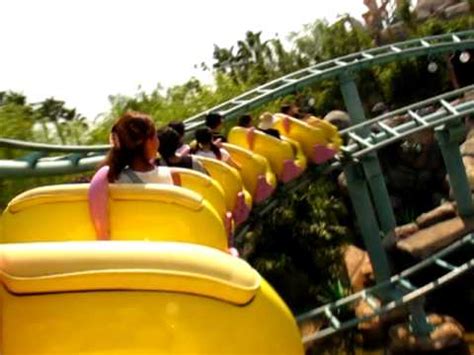 On-ride middle row POV of Tokyo DisneySea's Flounder's Flying Fish coaster.