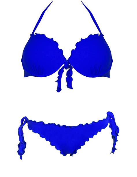 Bikini Super Push Up Frou Frou Con Slip O Brasiliana Blue Oltremare