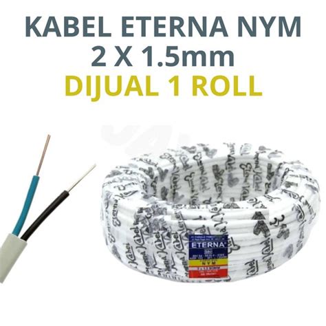 Jual KABEL LISTRIK 2x1 5 ETERNA KAWAT 1 ROLL KABEL KAWAT NYM 2x1 5