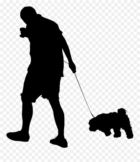 Dog Human Behavior Male Leash Human Silhouette Walking Dog Png