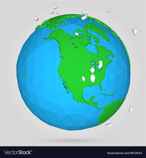 Poly Earth Globe Royalty Free Vector Image Vectorstock