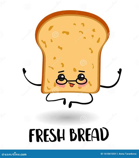 Slice Of Bread Cartoon Character With Arms And Legs And A Smile And