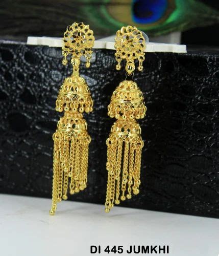 MIJ Golden Gold Plated Jhumka Earrings Size Regular At Rs 100 Pair In