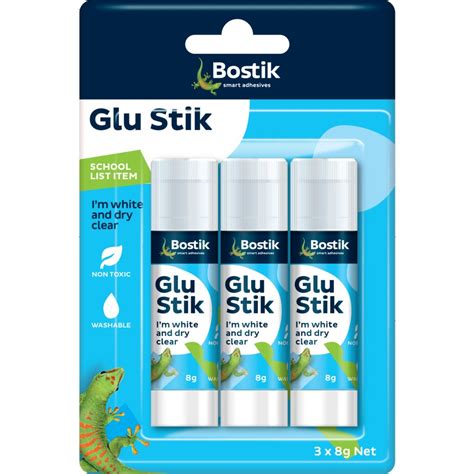 Bostik Glu Stik 3 Pack Clear Glue Stick 8g Big W