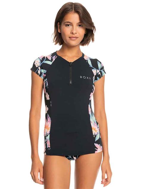 Roxy Ladies Capsleeve Rashshirt Paradise Found Womens Swimwear