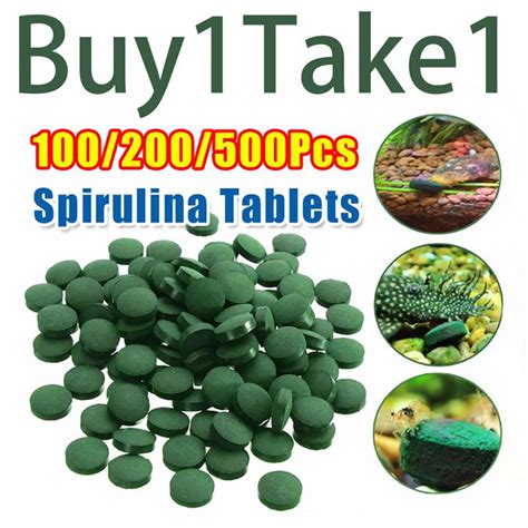 spirulina tablets fish shrimp food  aquarium fish pill algae