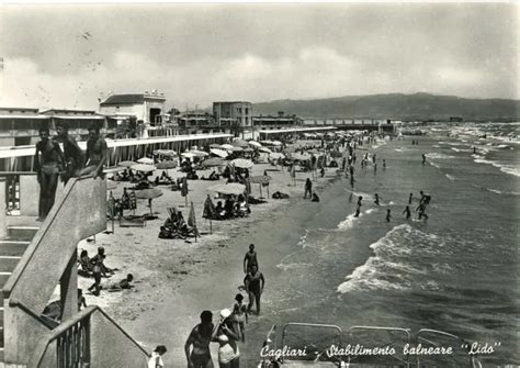 CARTOLINA SARDEGNA CAGLIARI Poetto Il Lido Viaggiata Anno 1958 EUR 8 00