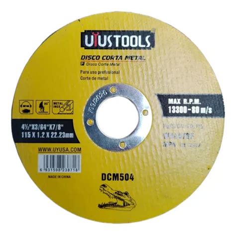 100 Discos De Corte Metal 4 1 2 115x1 2 Mm Uyustools Cuotas sin interés