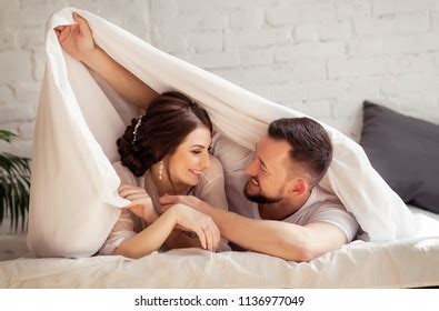 Naked Man And Woman Cuddling In Bed Stock Photos Images Photography Shutterstock