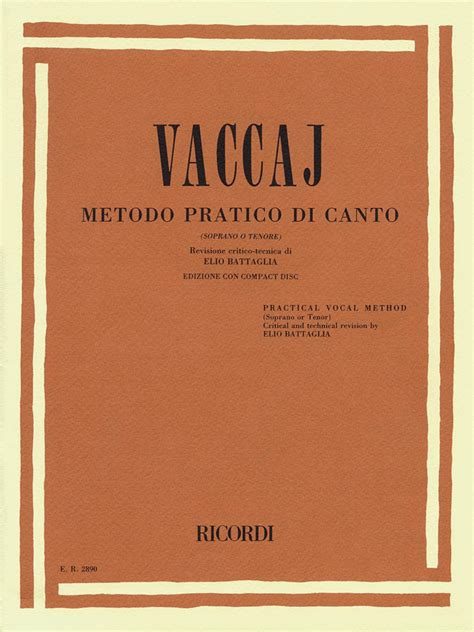 Free Sheet Music Vaccai Nicola Metodo Pratico De Canto Practical