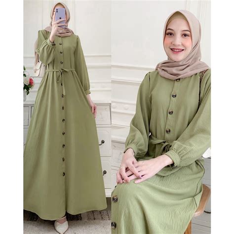 Jual AL FASHION Namira Dress Size M L XL XXL DRESS MUSLIM KEKINIAN