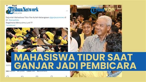 Mahasiswa Tidur Saat Ganjar Jadi Pembicara Pendukung Bacapres PDIP