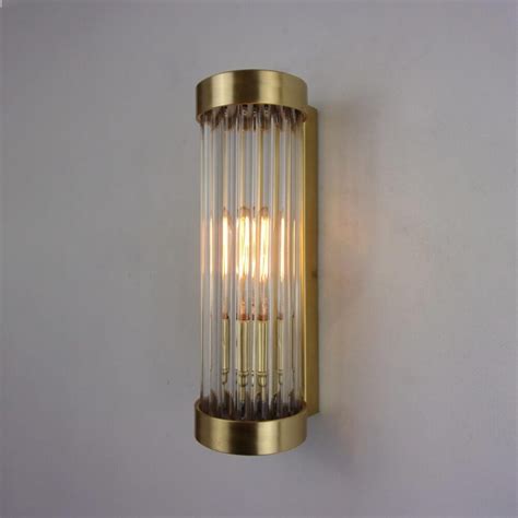 Traditional Brass Wall Light With Prismatic Glass Shade E2 Contract Lighting