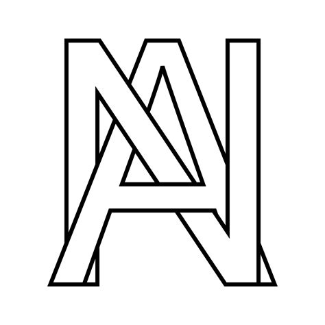 Logo sign an, na icon sign interlaced letters A, N vector logo an, na ...