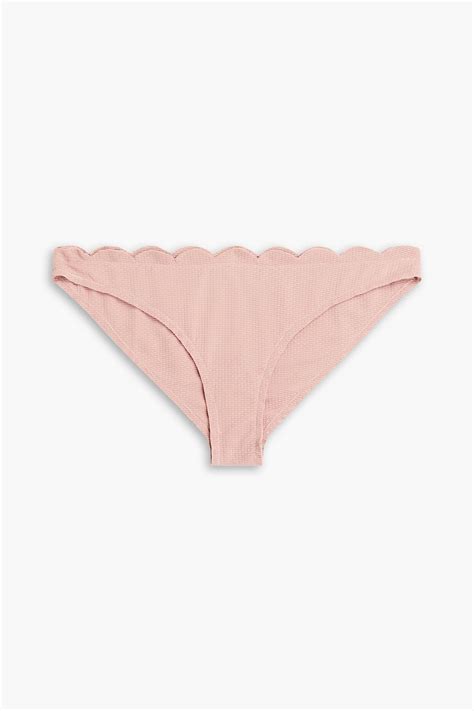 Marysia Santa Barbara Textured Stretch Crepe Mid Rise Bikini Briefs