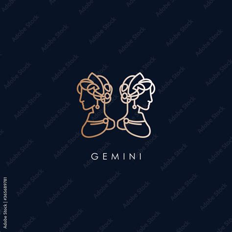 Gemini Zodiac Logo Design With Luxury Gold Colour. Gemini Zodiac Logo ...