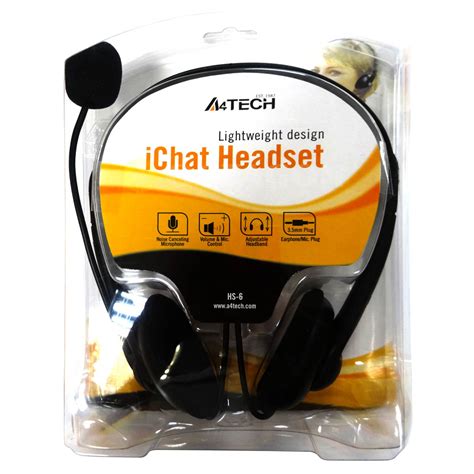 A4 TECH HS-6 BLACK ICHAT HEADSET – Octagon Computer Superstore