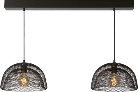 Mesh hanglamp 2xe27 zwart 184 Lucide Löwik Meubelen