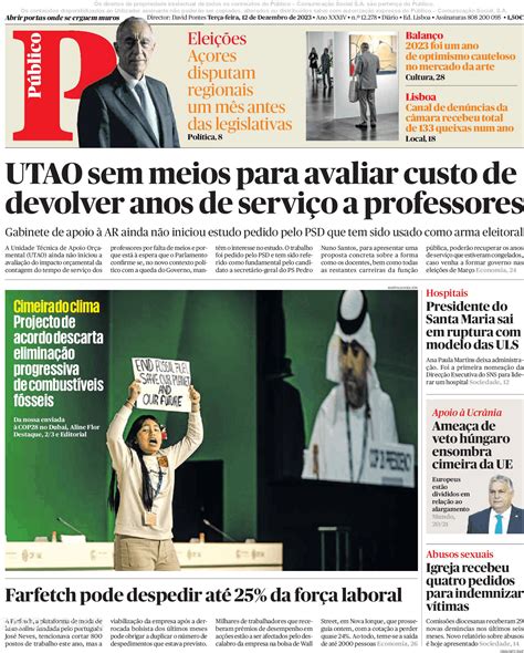 Público 12 Dez 2023 Jornais E Revistas Sapopt Última Hora E