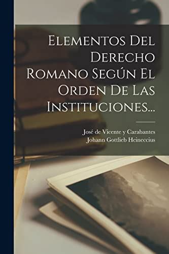 Elementos Del Derecho Romano Según El Orden De Las Instituciones