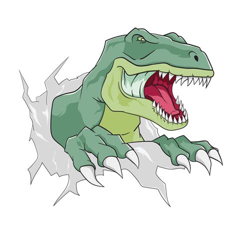 T Rex Breaking The Wall Vector Illustration 9971177 Vector Art At Vecteezy