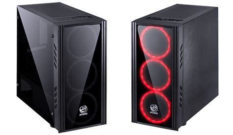 Gabinete Gamer Pcyes Saturn Mid Tower Fans Red Lateral De