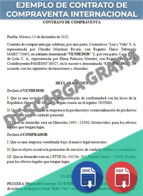 Contrato De Compraventa Internacional Ejemplos Y Formatos Gratis