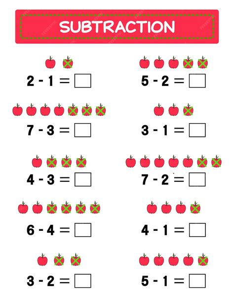 Hoja De Trabajo De Matemáticas De Resta Para Niños Desarrollo De Habilidades Numéricas Resuelva