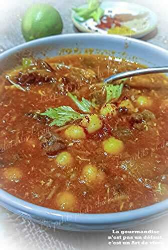 Bouillon inspiré de la Harira marocaine aux lentilles et pois chiches