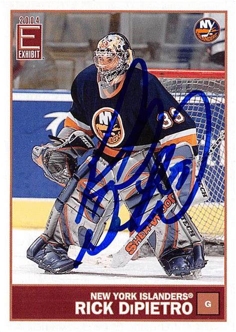 Rick DiPietro Autographed Hockey Card New York Islanders SC 2003