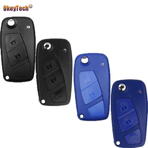 Okeytech 3 Button Flip Folding Remote Car Key Shell Case For Fiat Punto