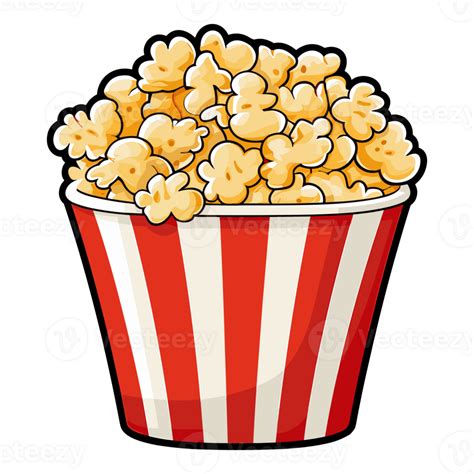 popcorn bucket. Cinema snack, Popcorn in a red striped bucket sticker ...