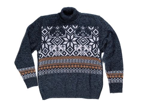 Premium Photo | Knitted sweater with snowflake pattern