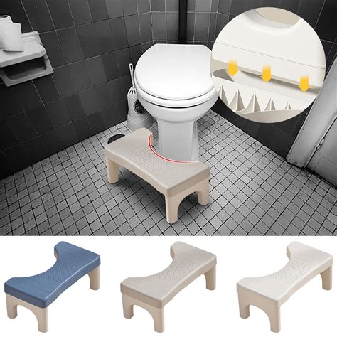 Toilet Squatting Stool, Bathroom Footrest, Heavy-Duty Plastic