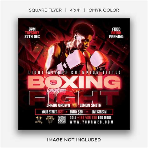 Flyer De Boxeo Archivo Psd Premium