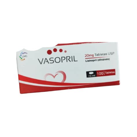 Vasopril Lisinopril 20 mg x unidad Tienda online con envíos a domicilio