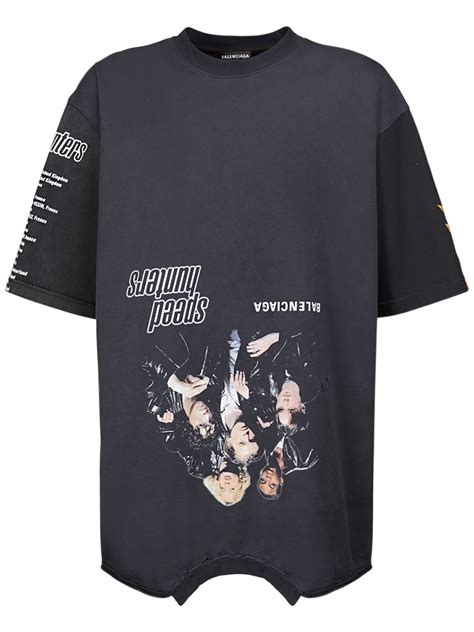 Balenciaga Speed Hunters Oversize Upside Down Graphic Tee In Black